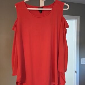 Women's Cold Shoulder Red Top